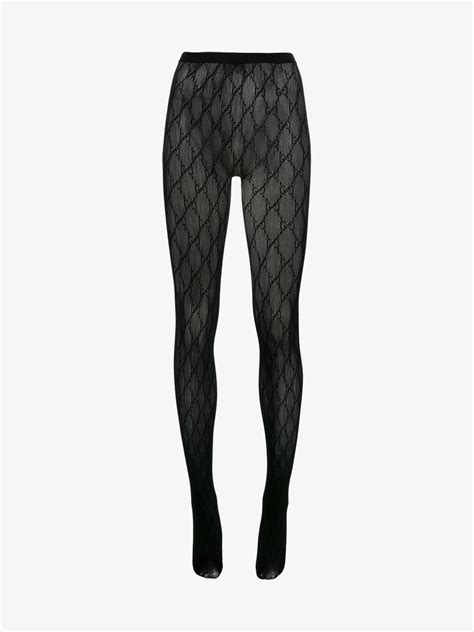 gucci panty zwart logo|gucci trousers and tights.